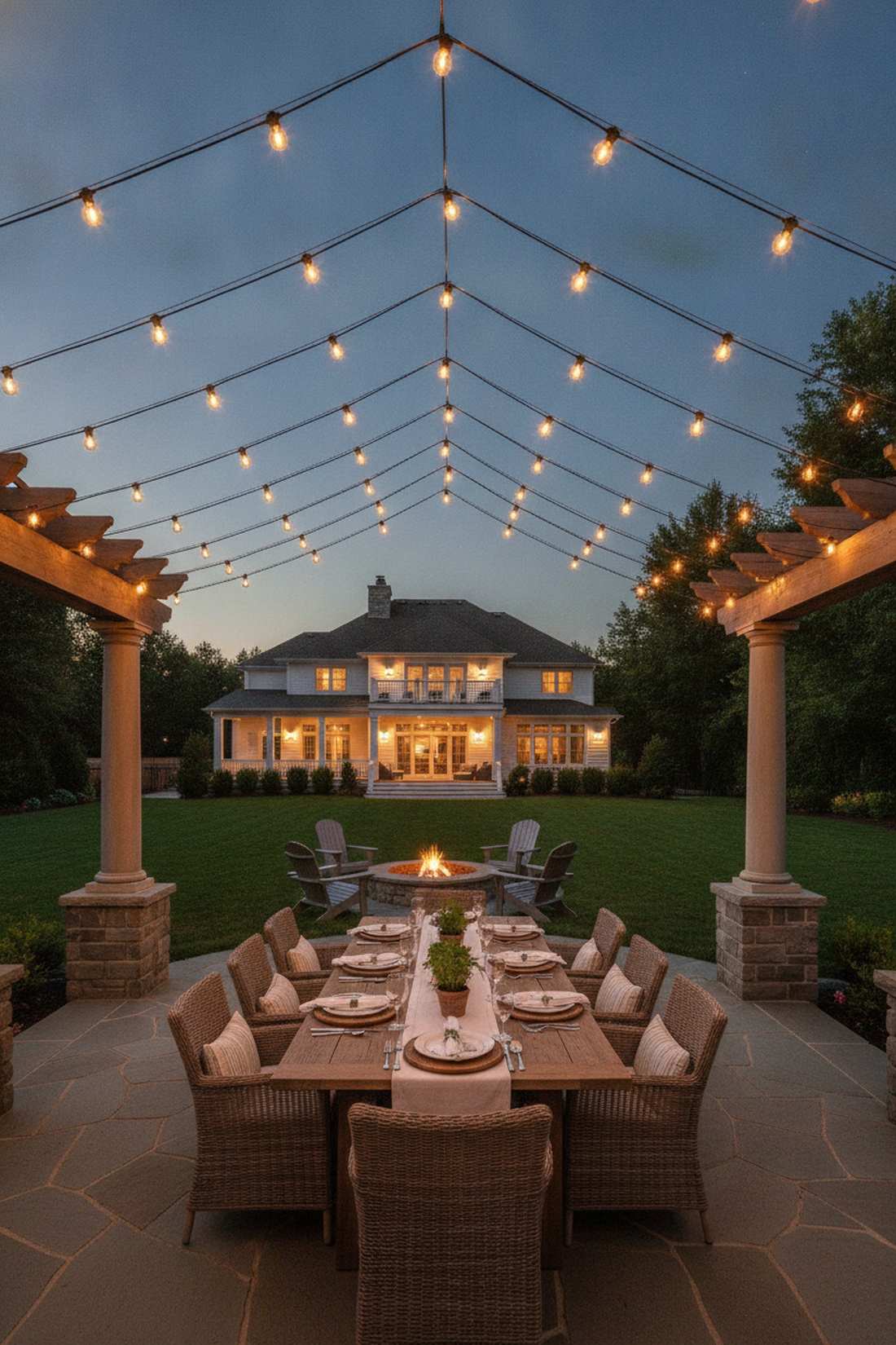 bistro string light canopies
