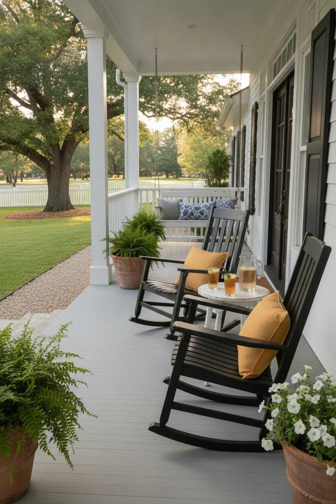black rocking chairs for porch tradition