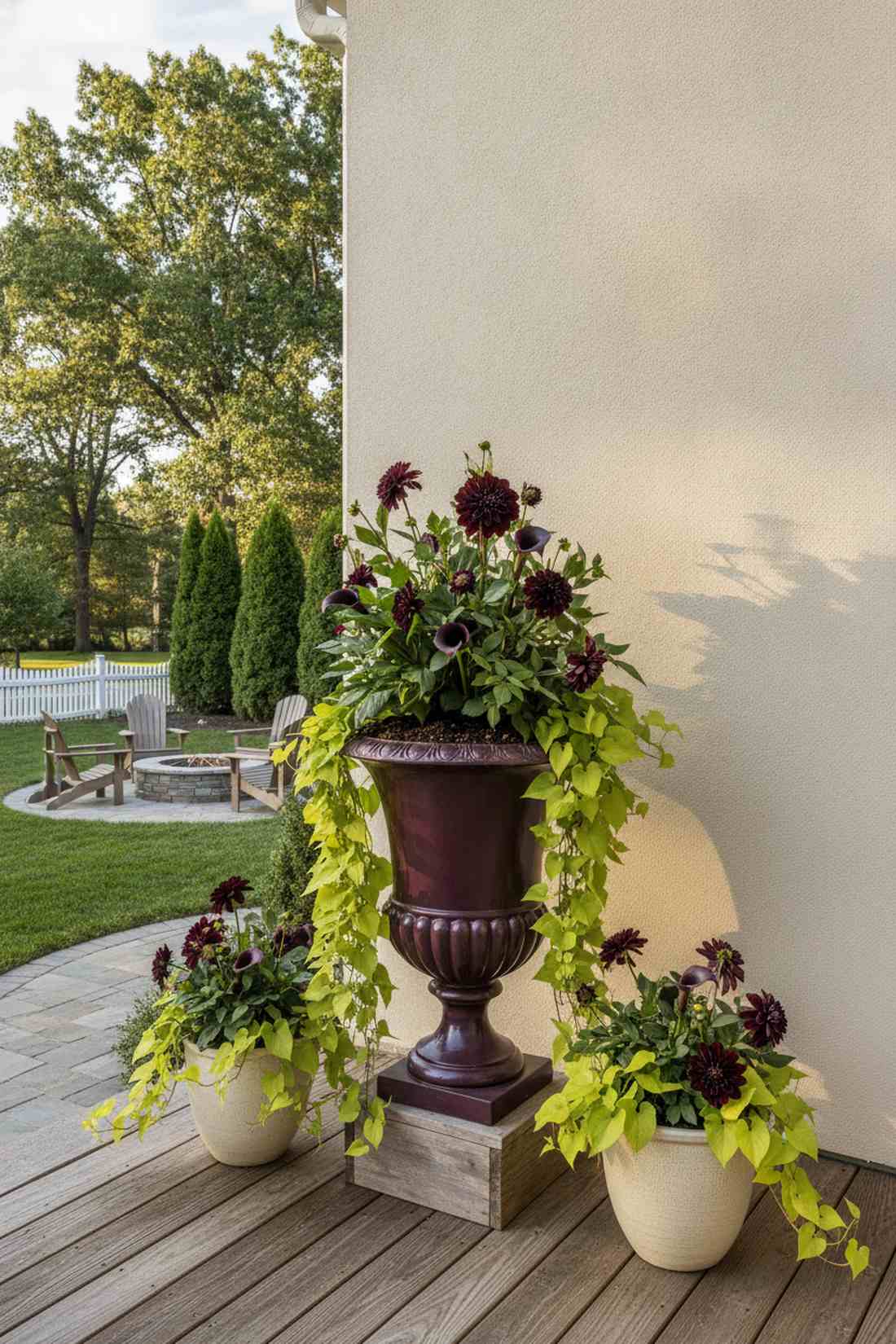 burgundy wine toned arrangement