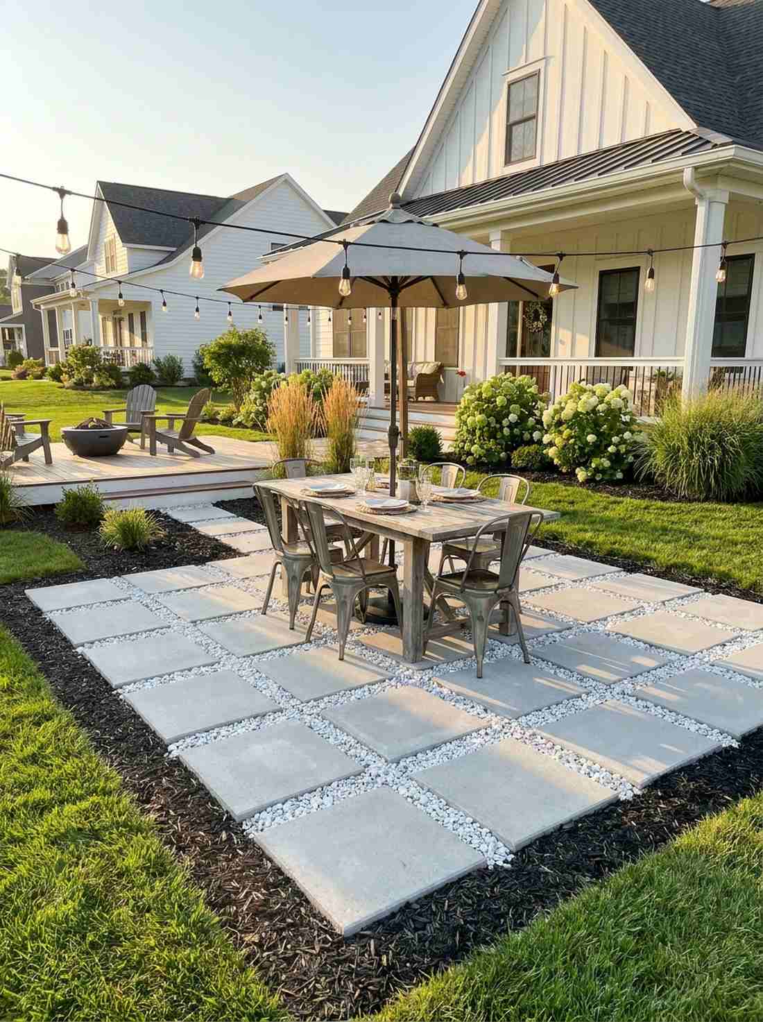 checkerboard paver grid