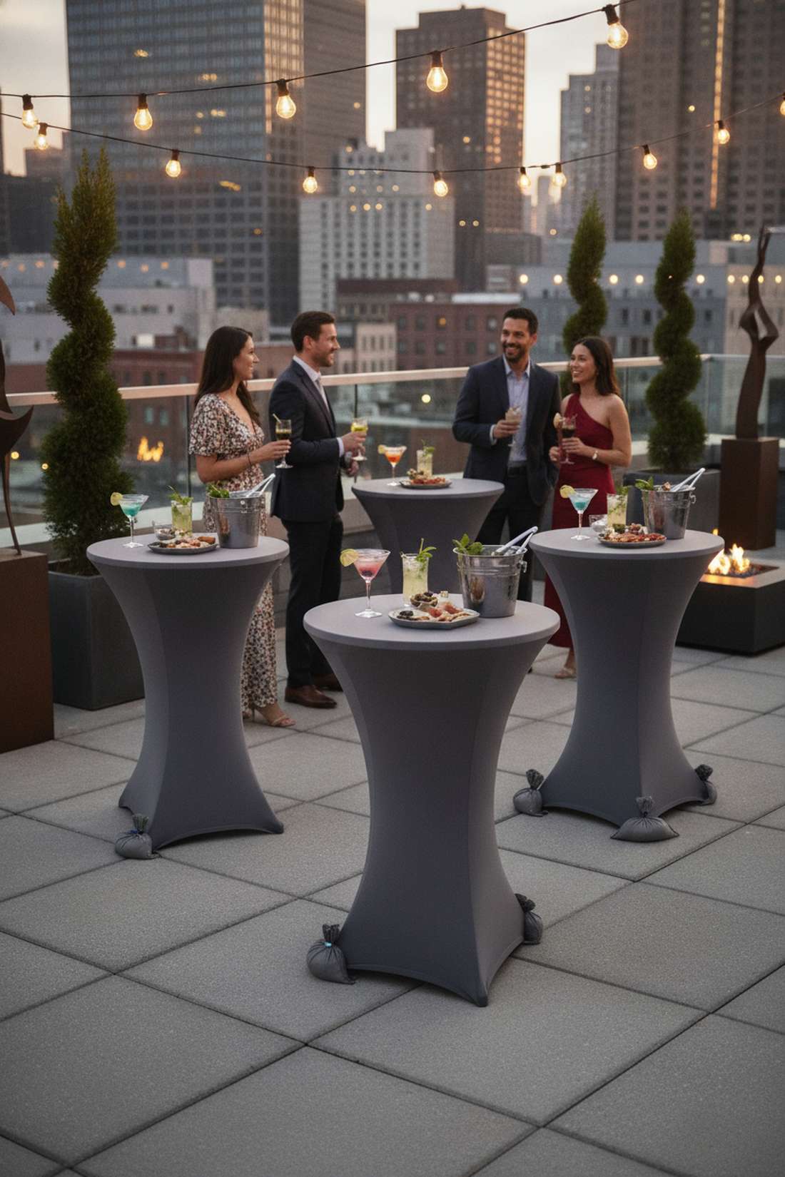 cocktail height bar clusters