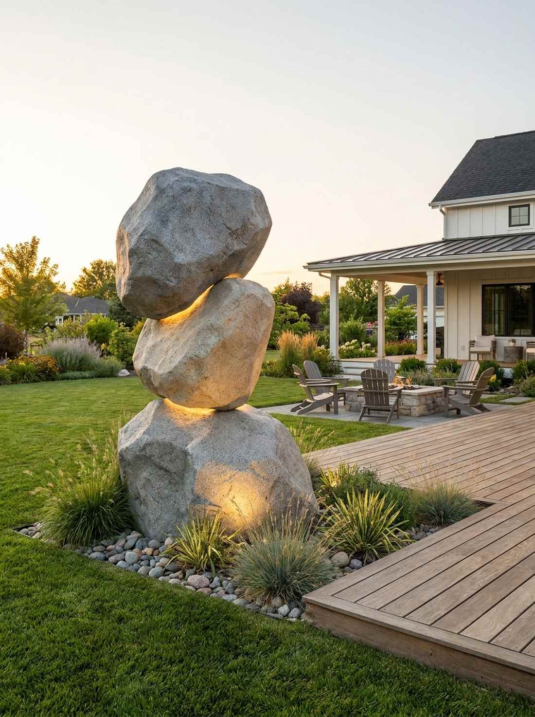 concrete boulder sculptures