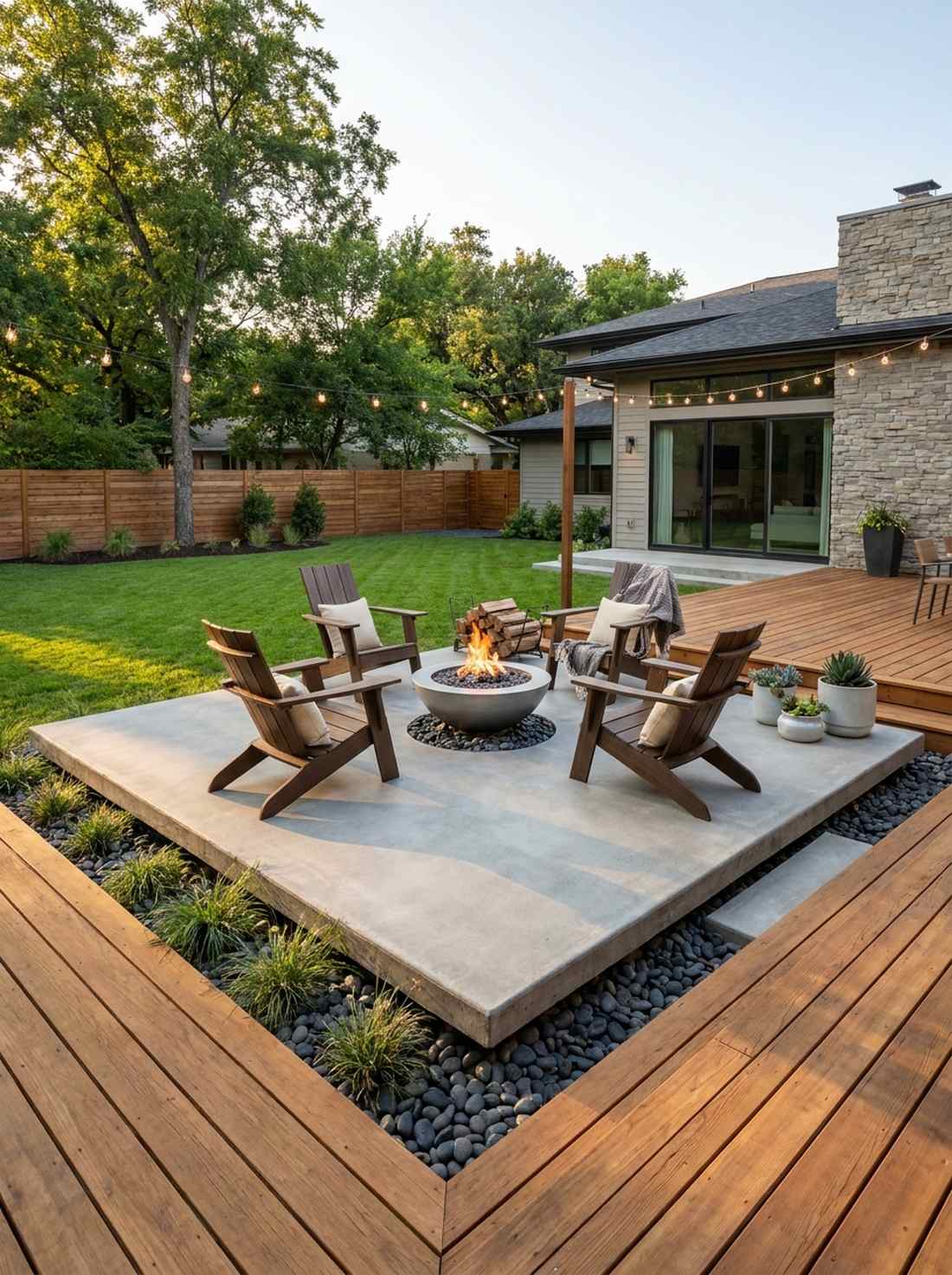 concrete slab seating platform