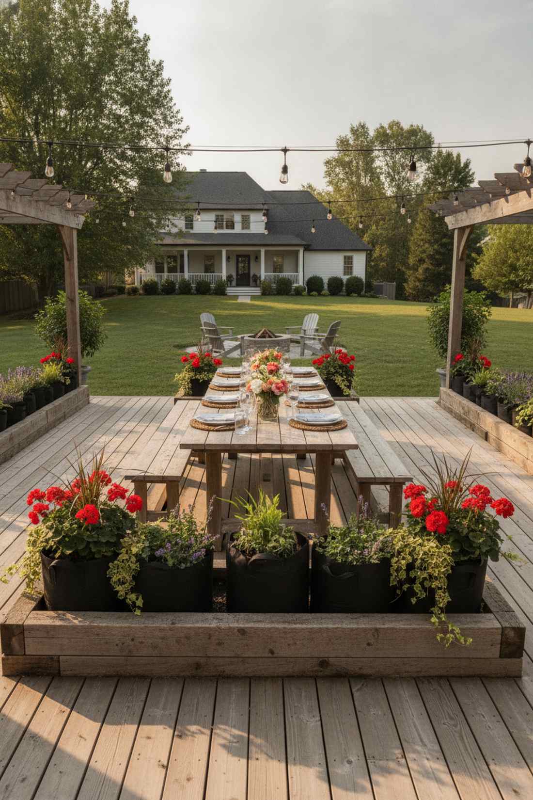 container lined raised bed border