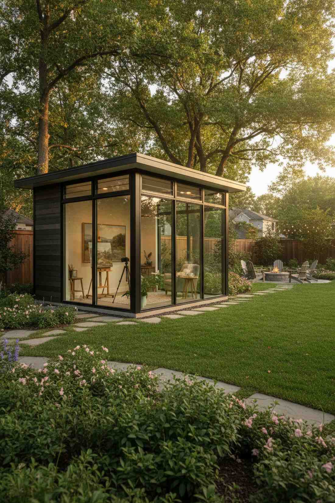 dual aspect corner glass room