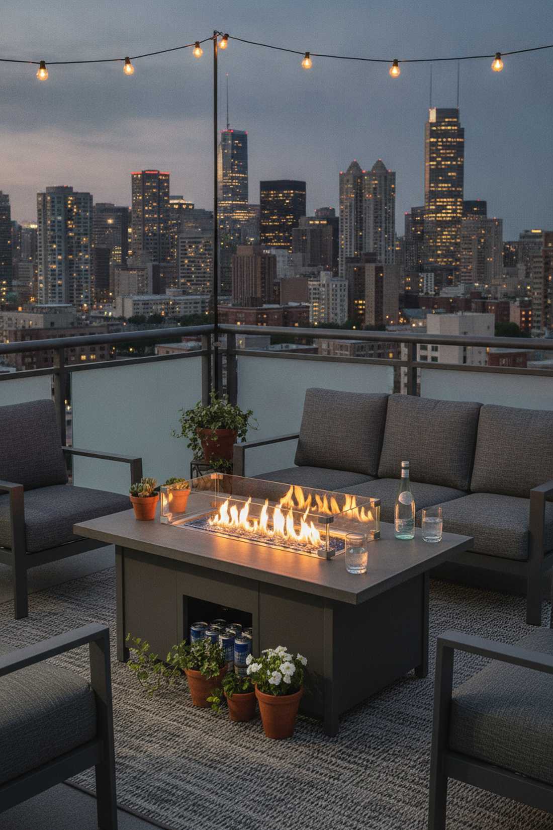 fire table lounge set