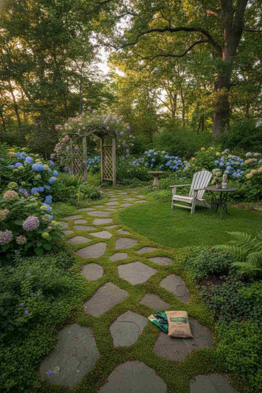 flagstone with moss joints