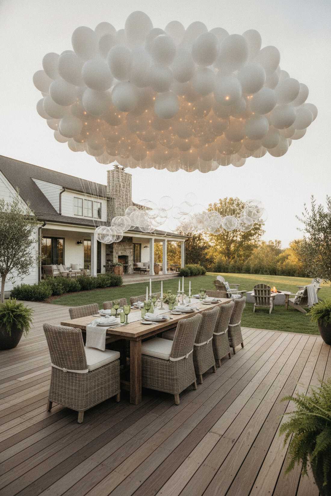 floating balloon cloud installation