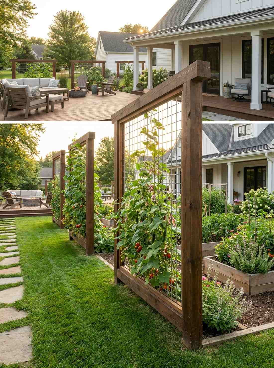 floating timber frame trellis