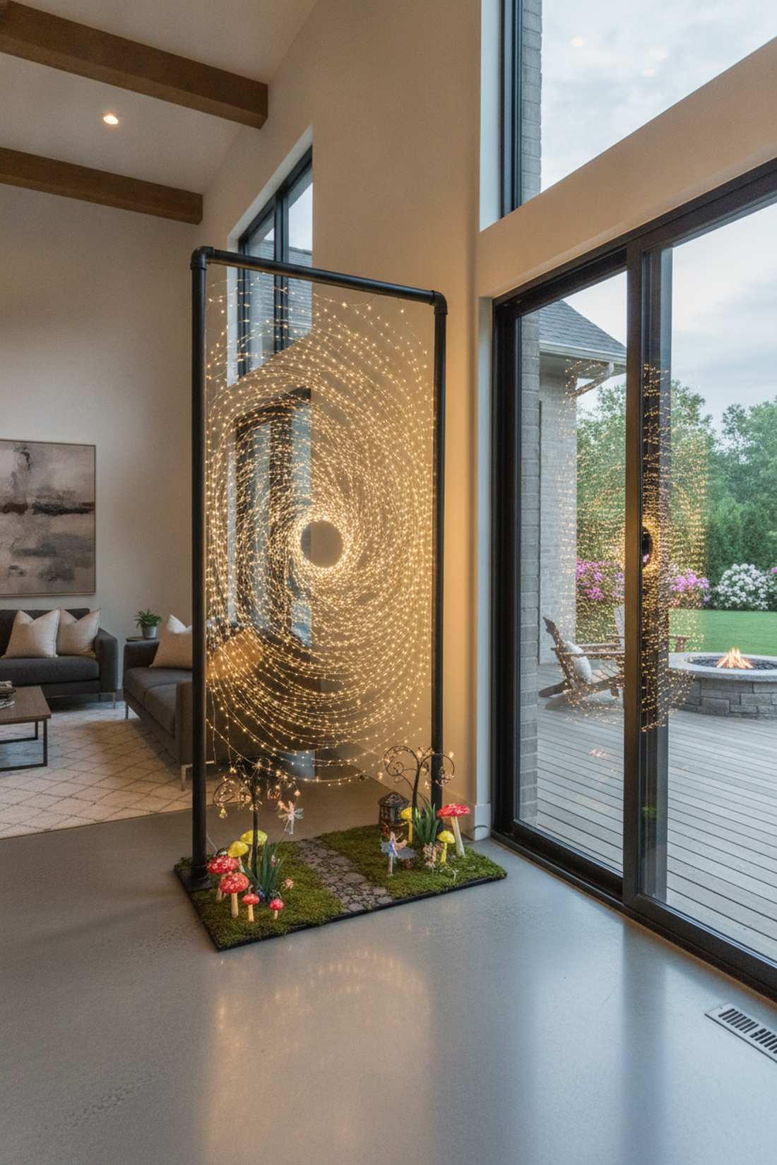 framed light wall installation