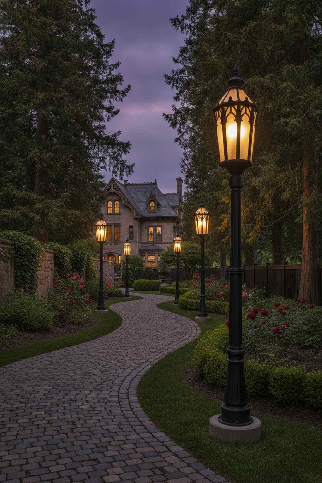 gothic revival post lamps
