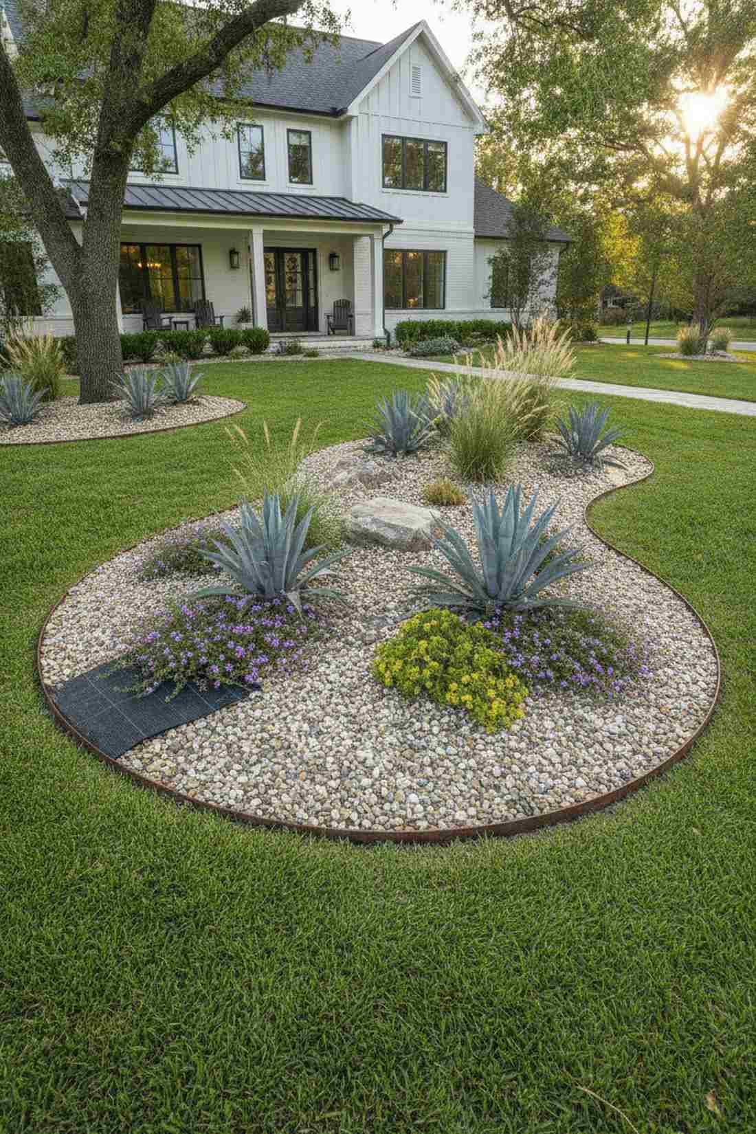 gravel bed island planting