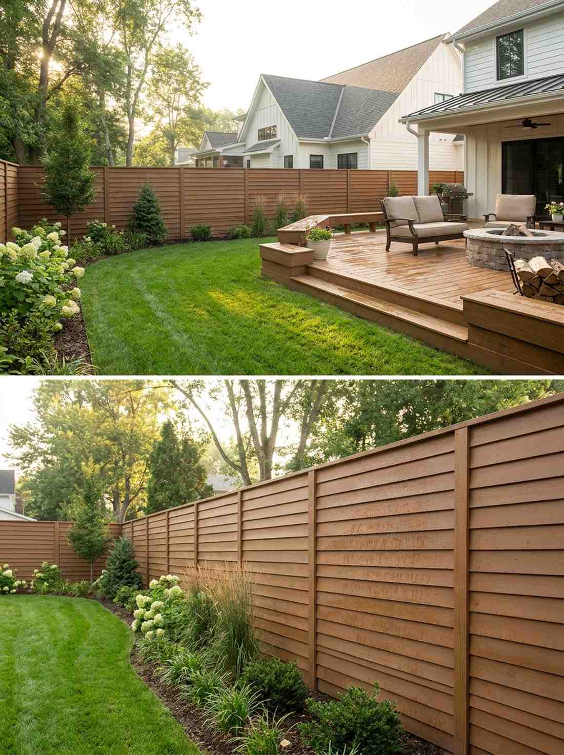 horizontal ship lap privacy panels
