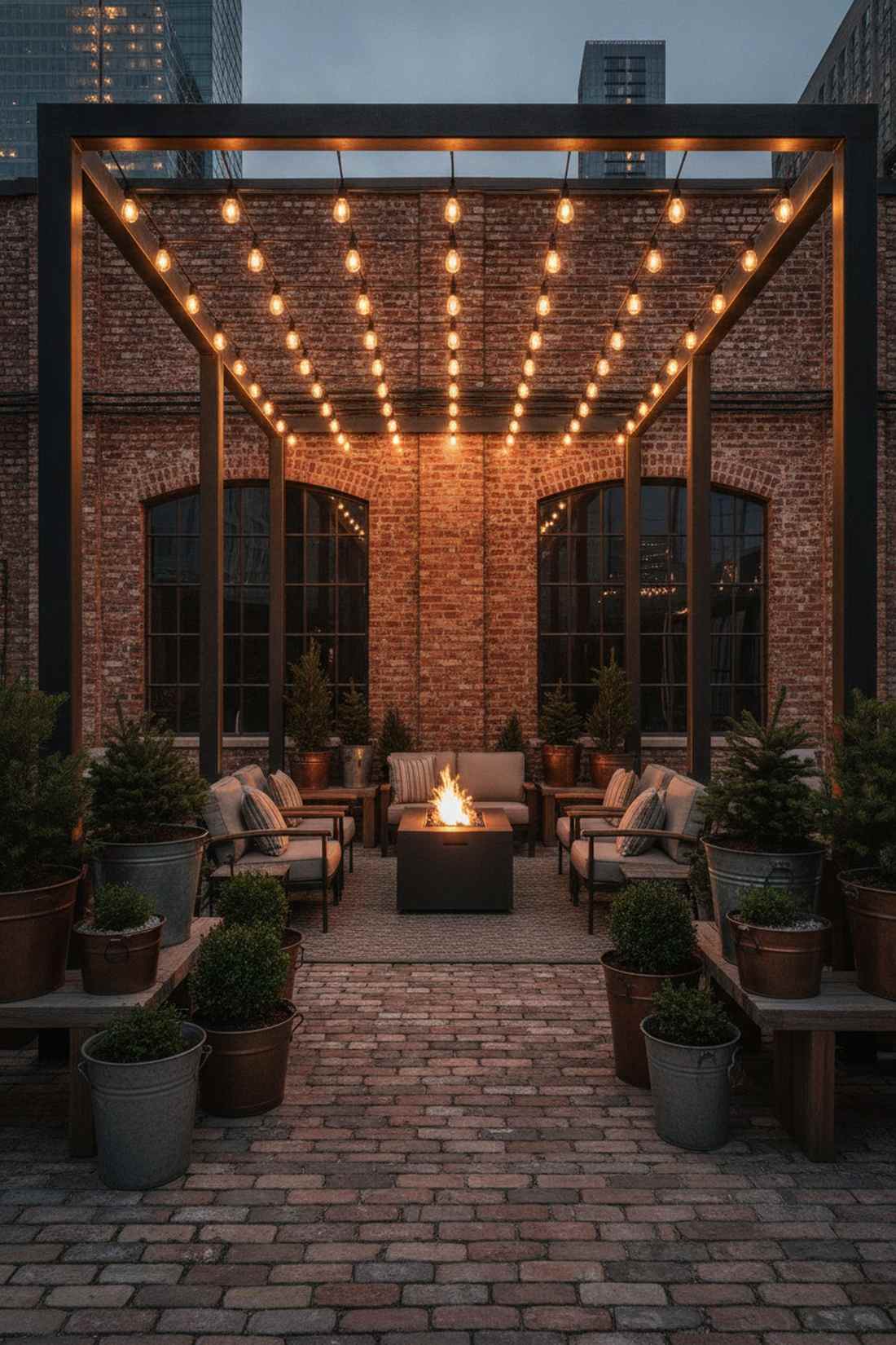 industrial metal and edison bulbs