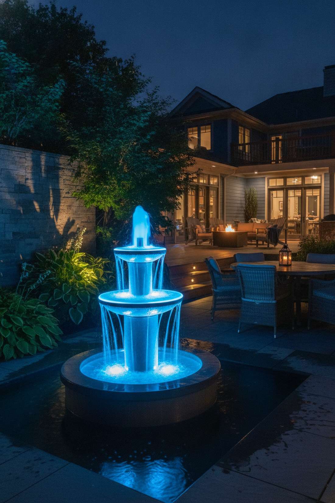 led illuminated fountain