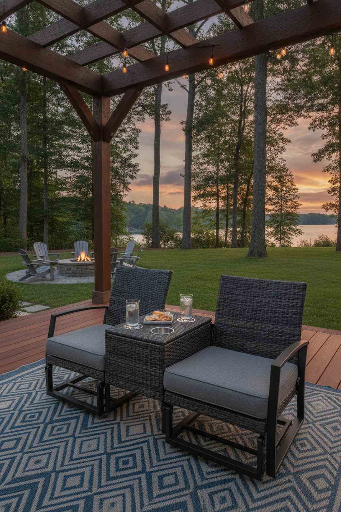 loveseat glider with center console