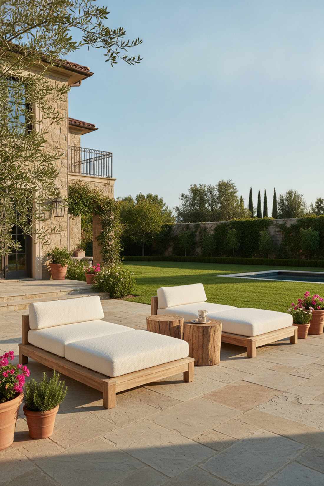 low slung mediterranean lounger