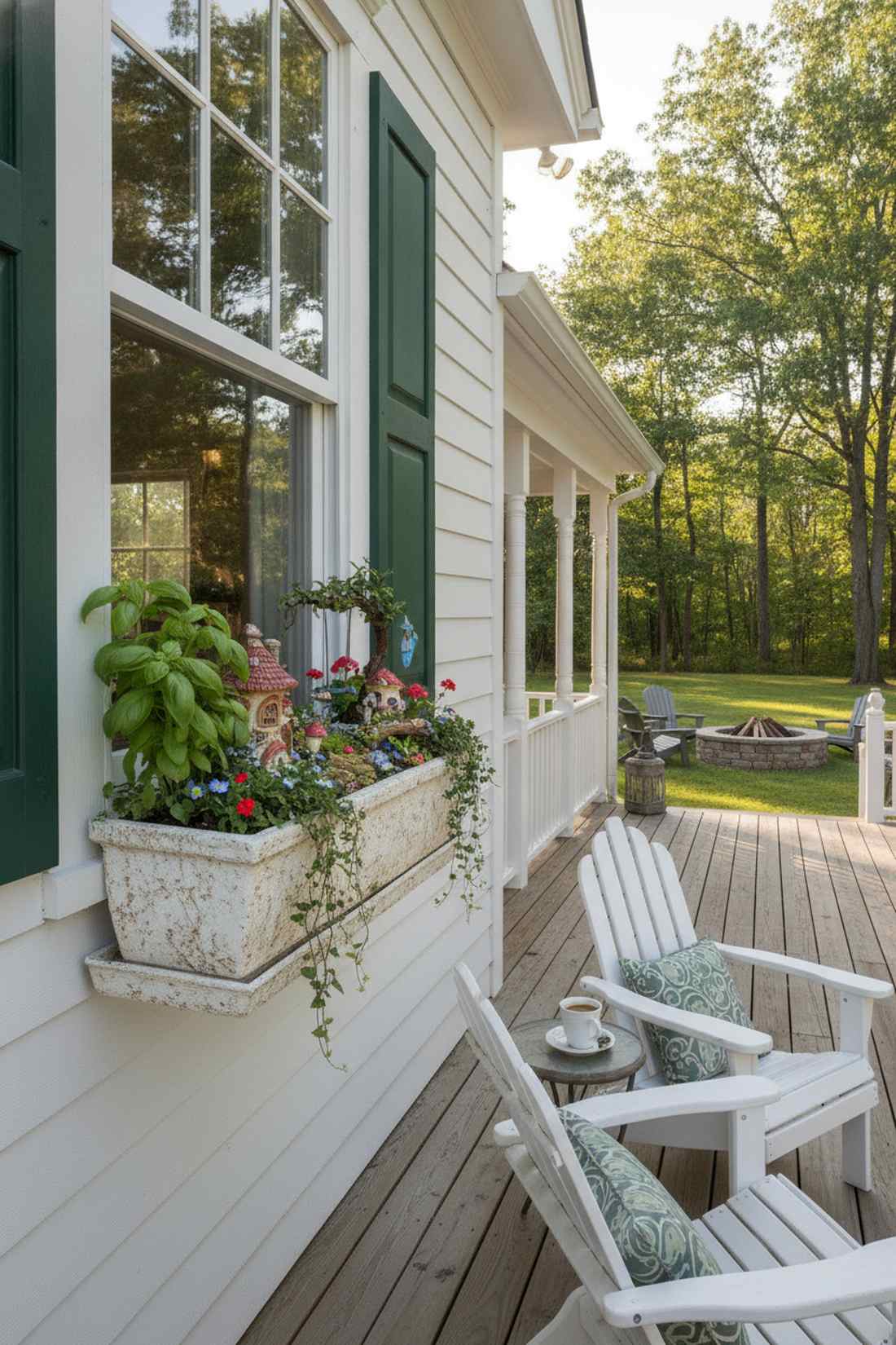 narrow rectangular window box