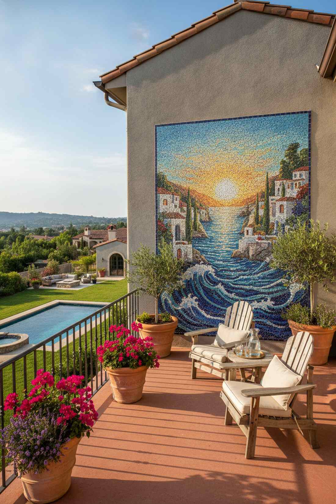 outdoor mosaic murals