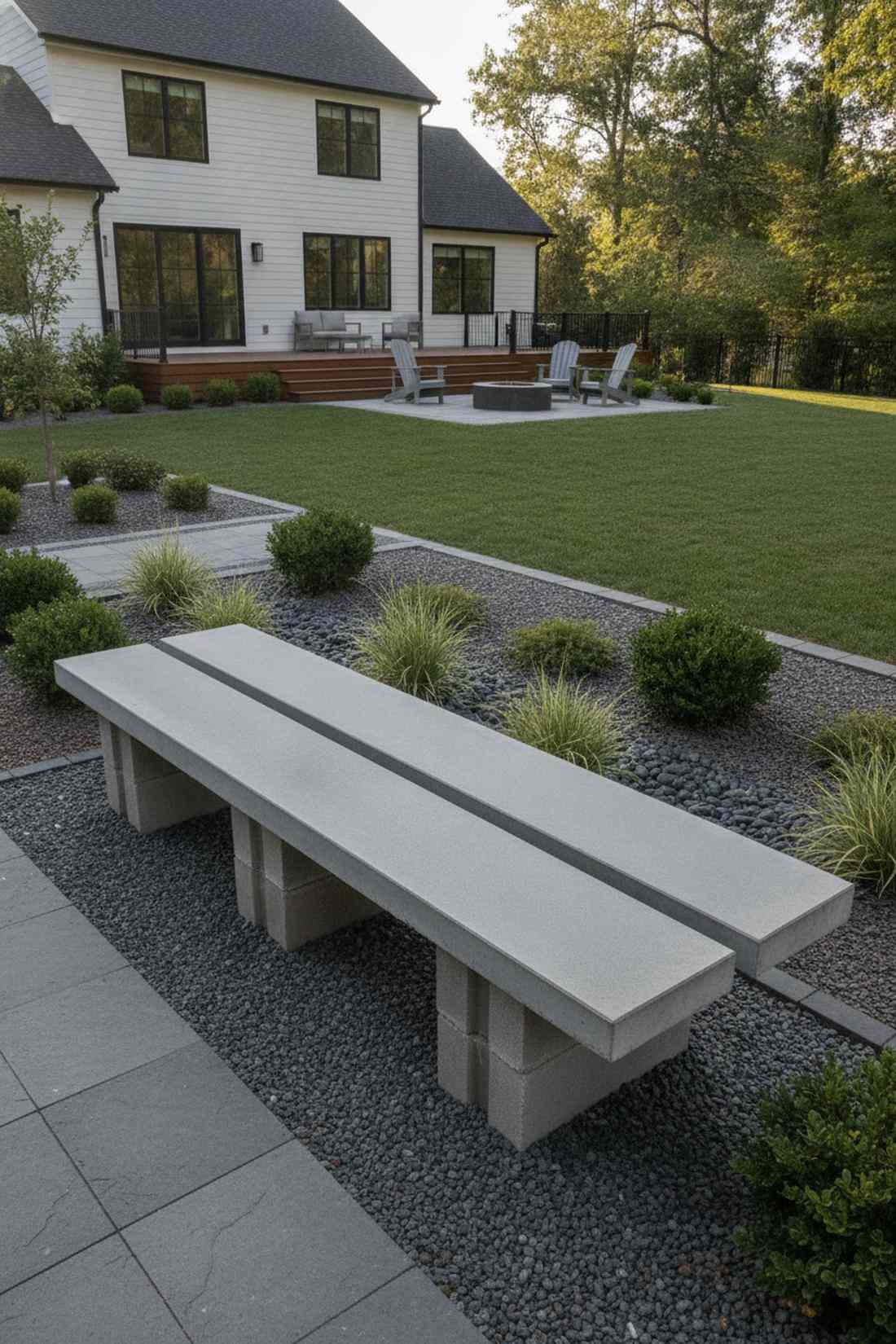 precast concrete plank bench