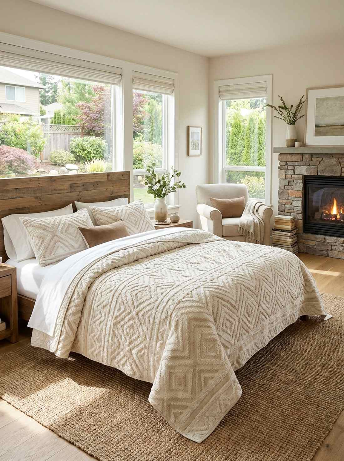 quilted cotton bedspread with texture