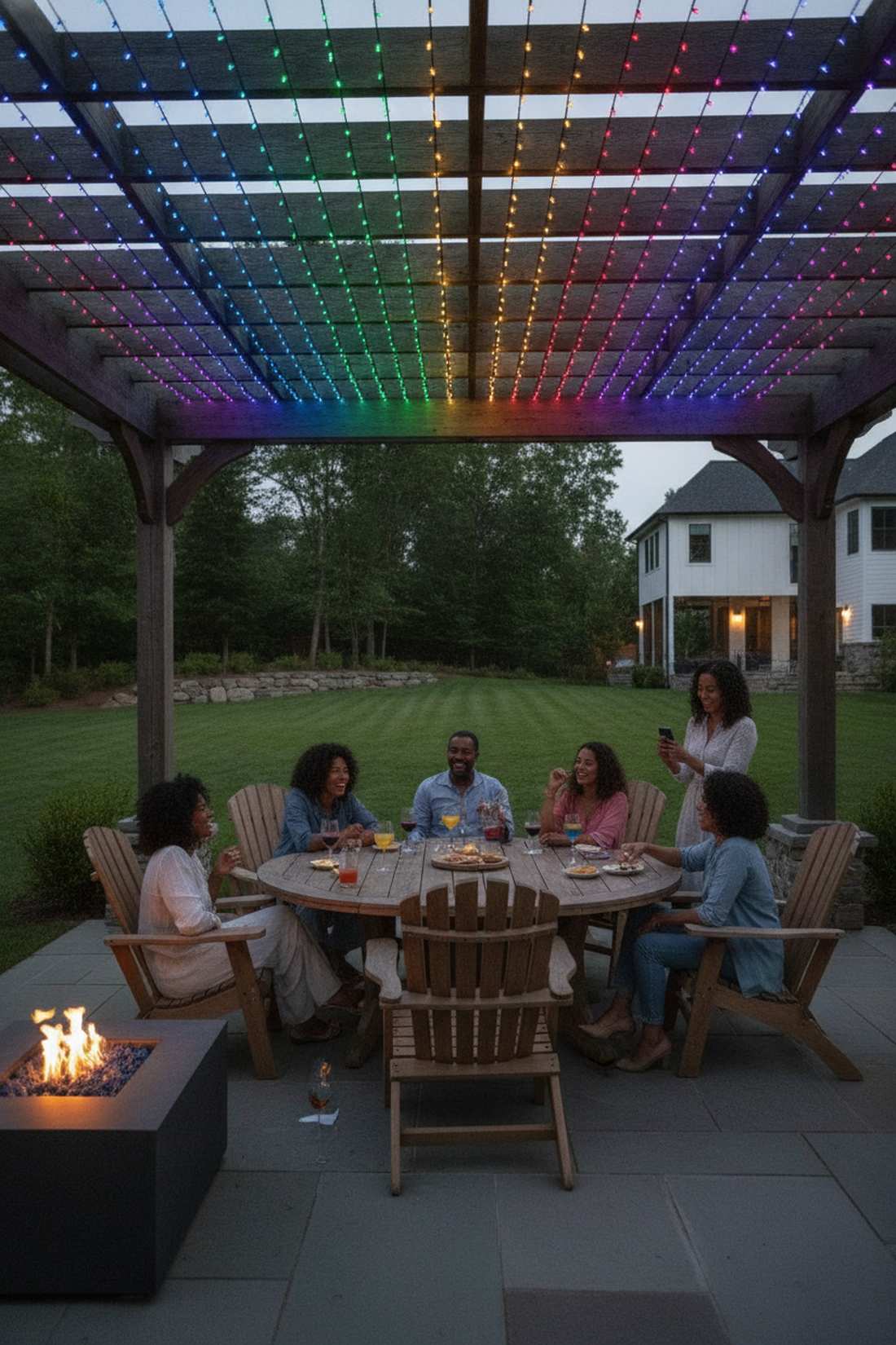 rainbow canopy overhead installation