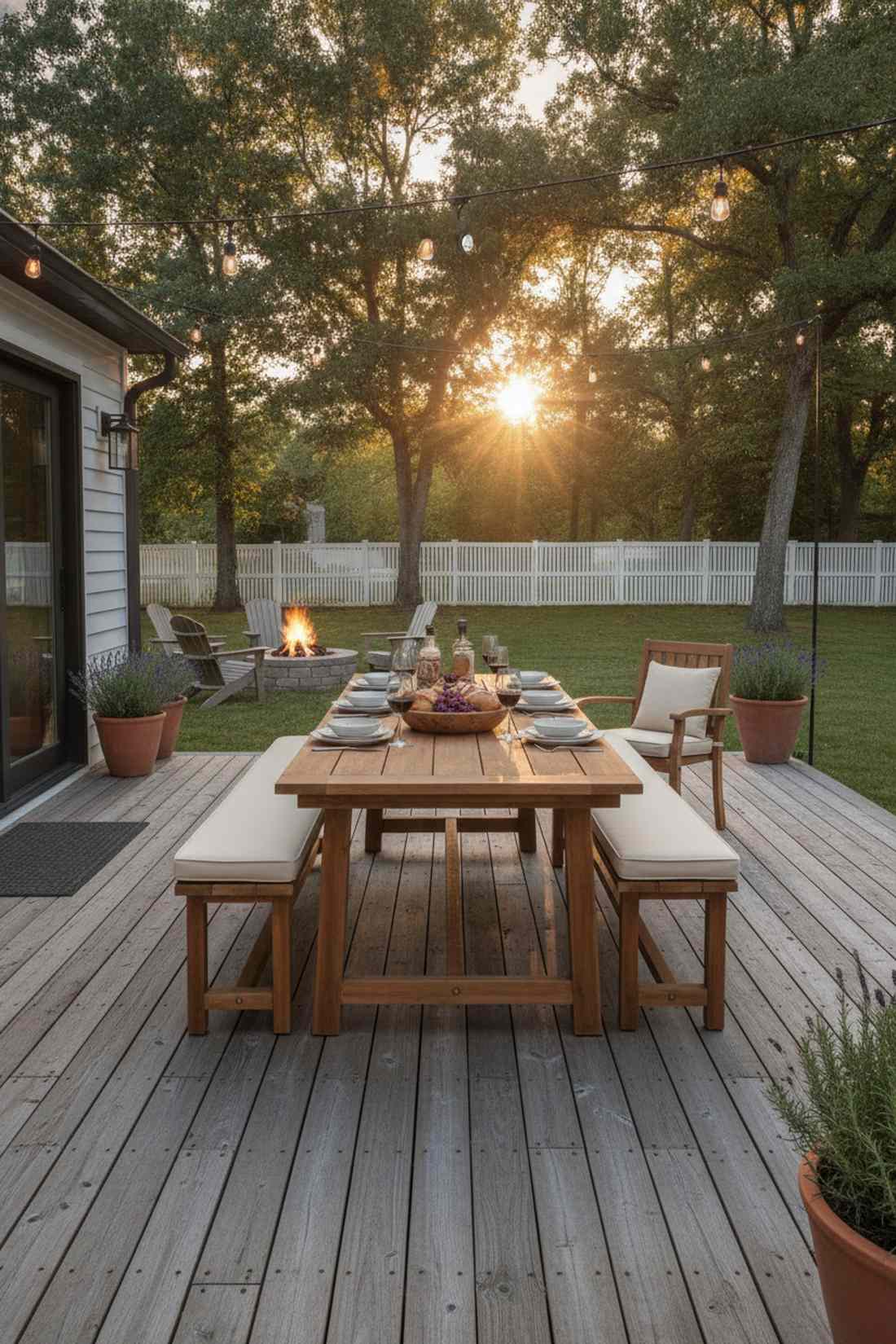 rectangular table with bench seating hybrid