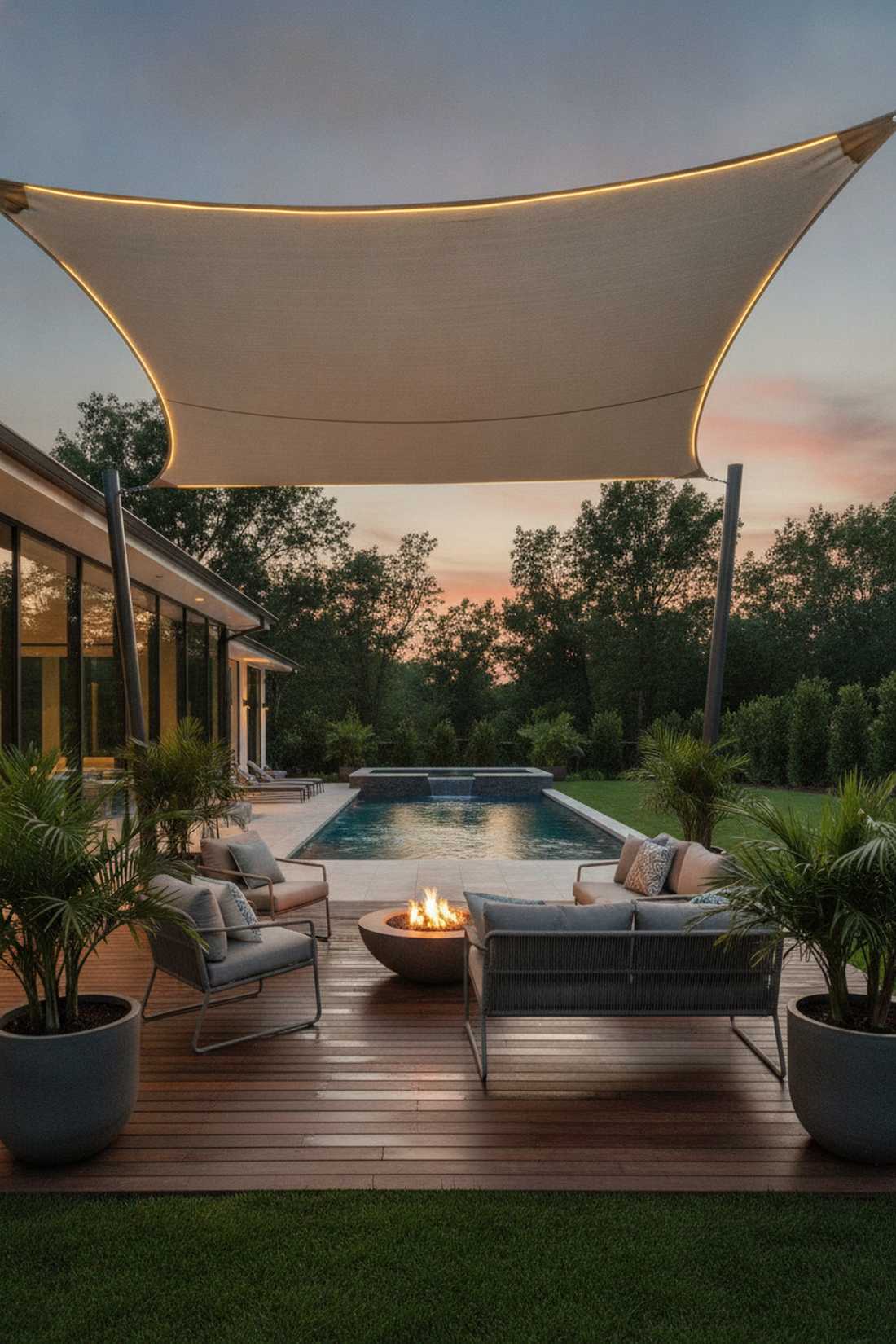 sail shade integrated lighting