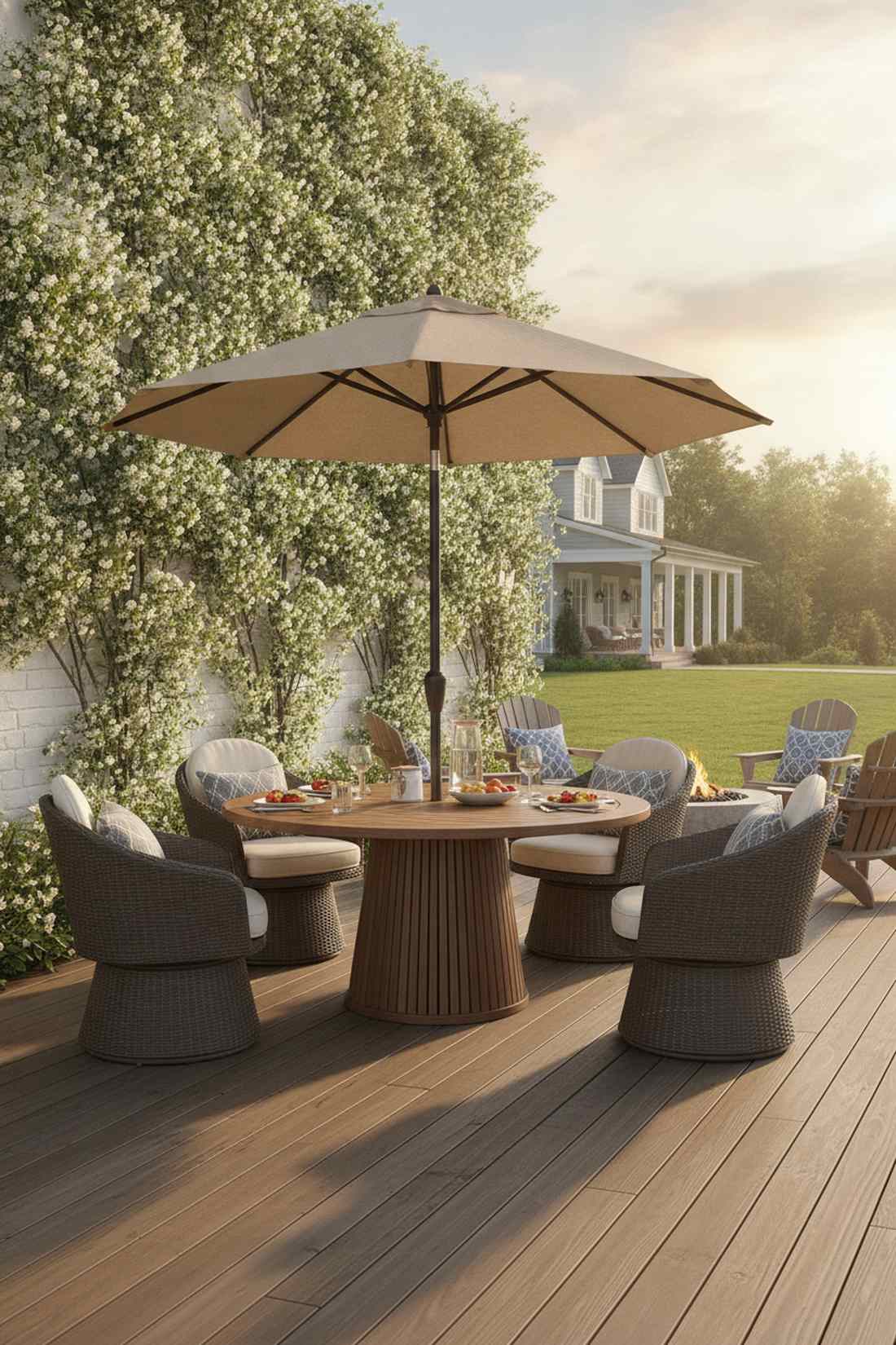 seven piece round pedestal set