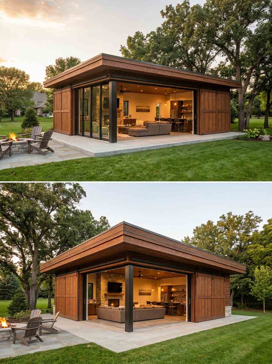 sliding glass wall pavilion
