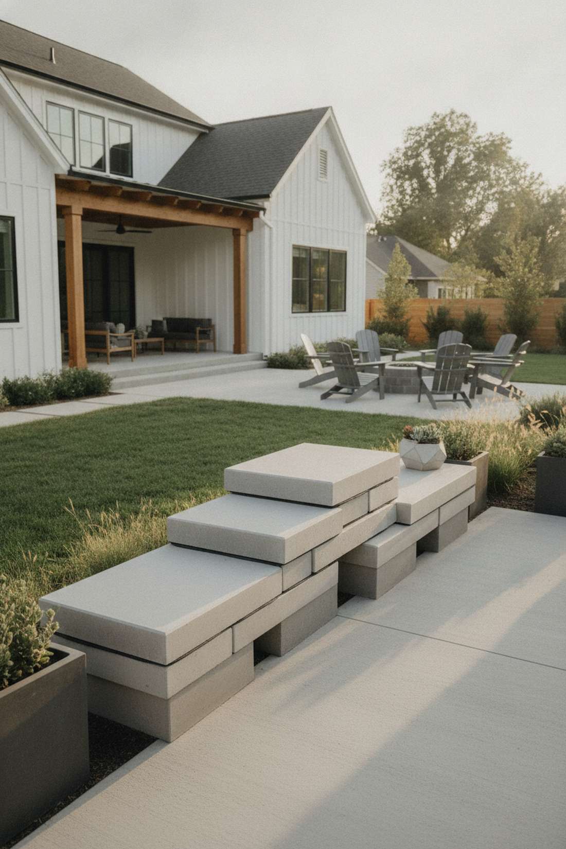 stacked block bench