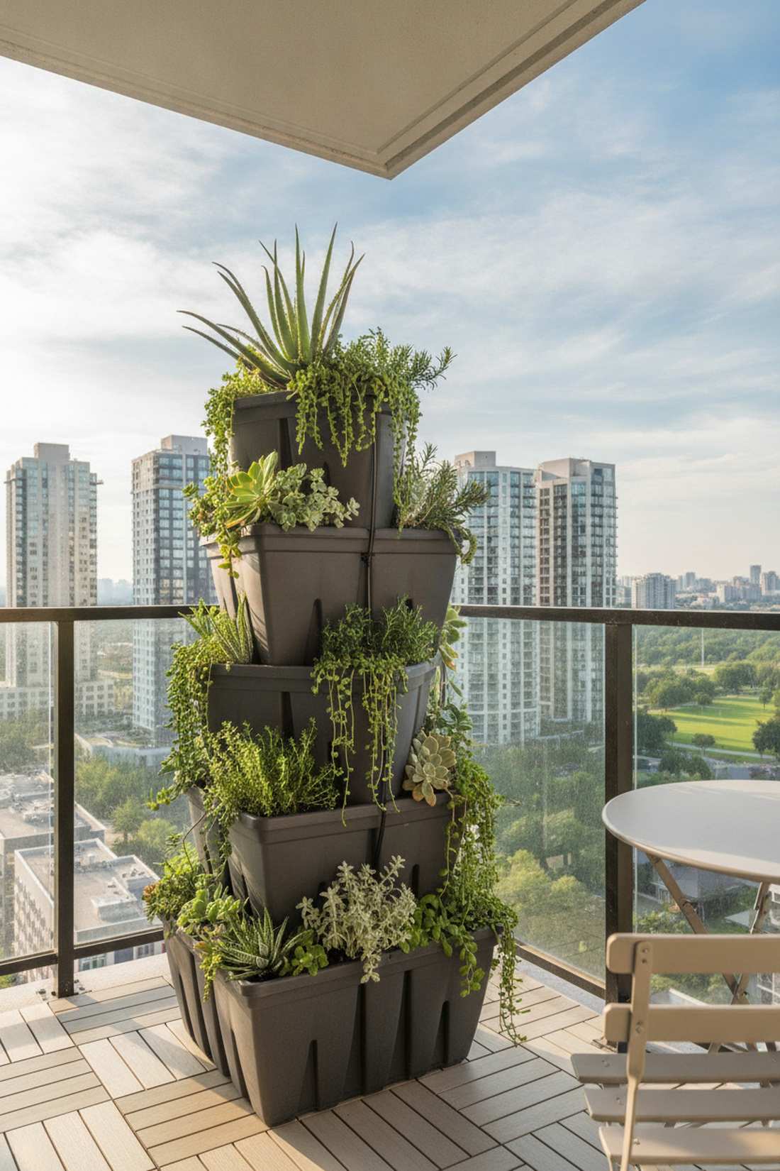 stacked pyramid planters