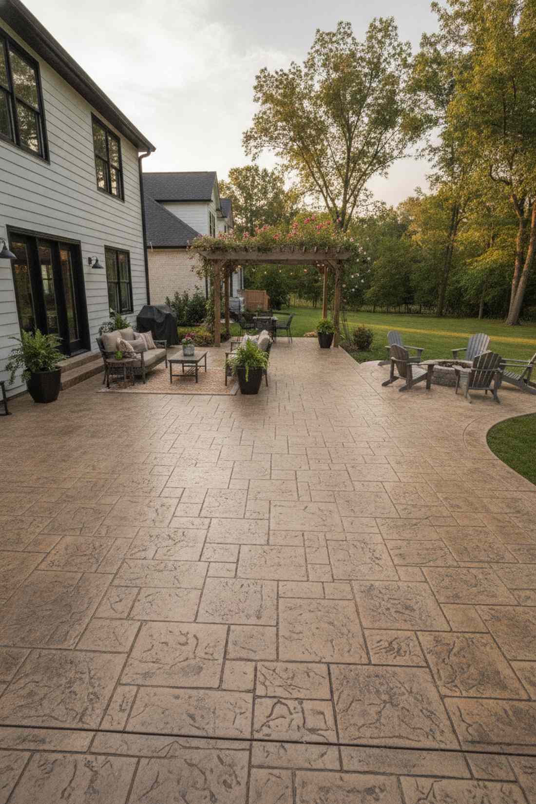 stamped concrete with custom patterns