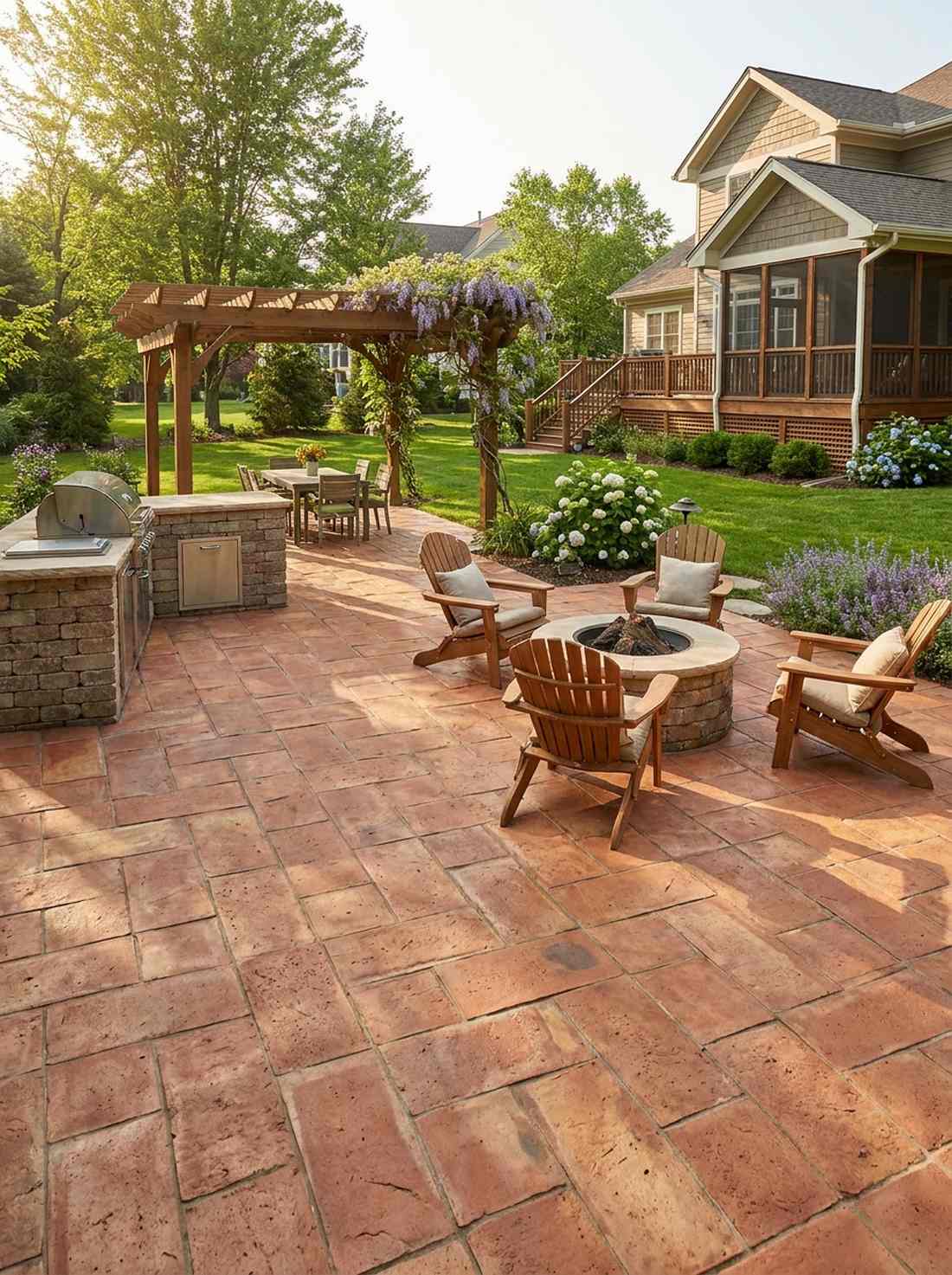 terracotta tile patio surfaces