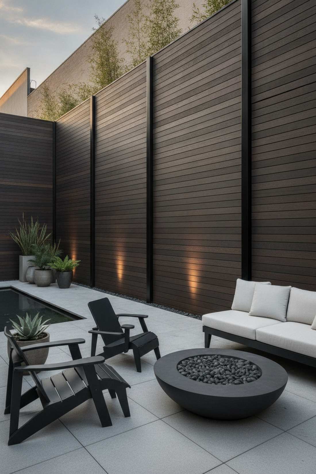 tight gap horizontal slat fence