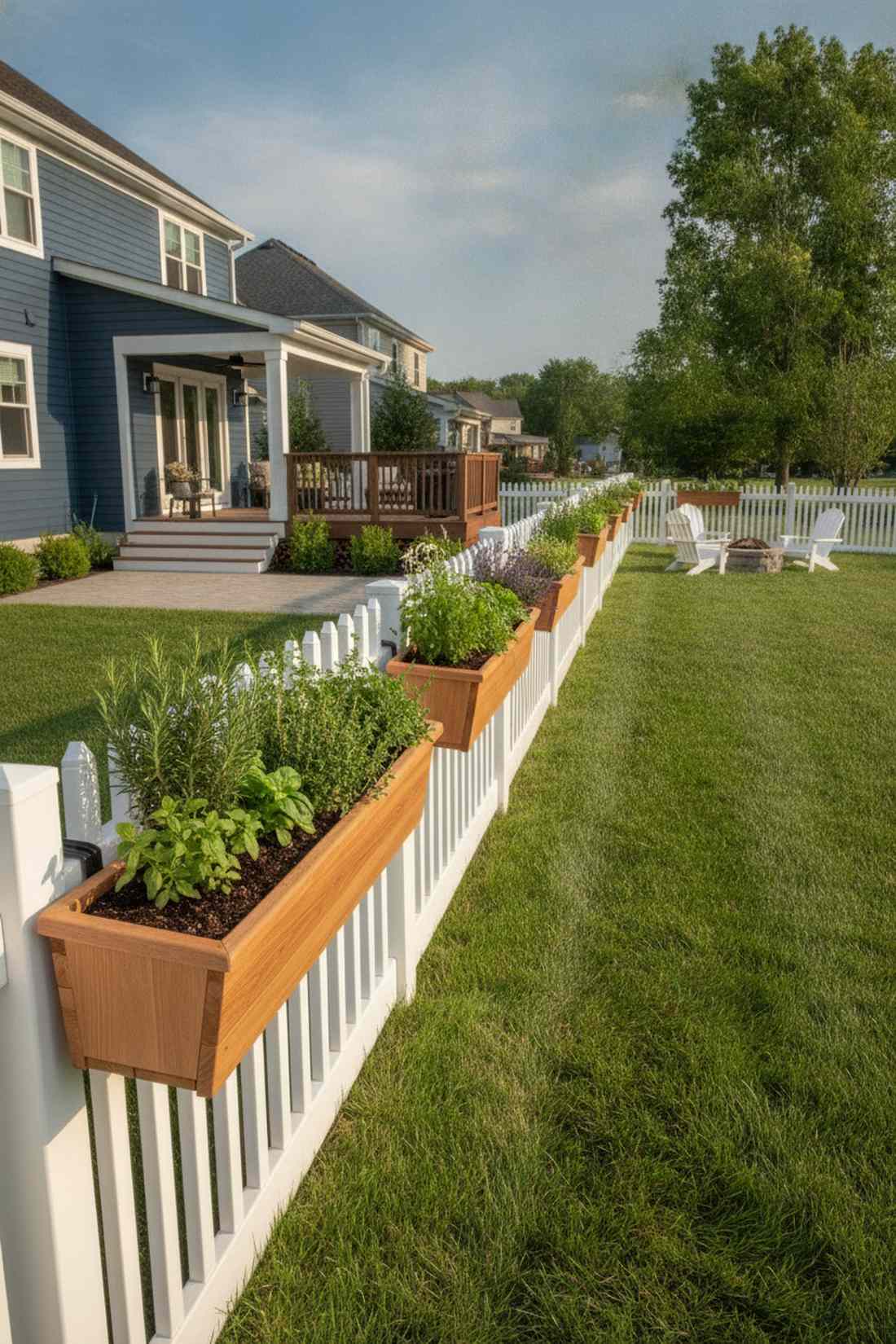 wooden fence rail boxes