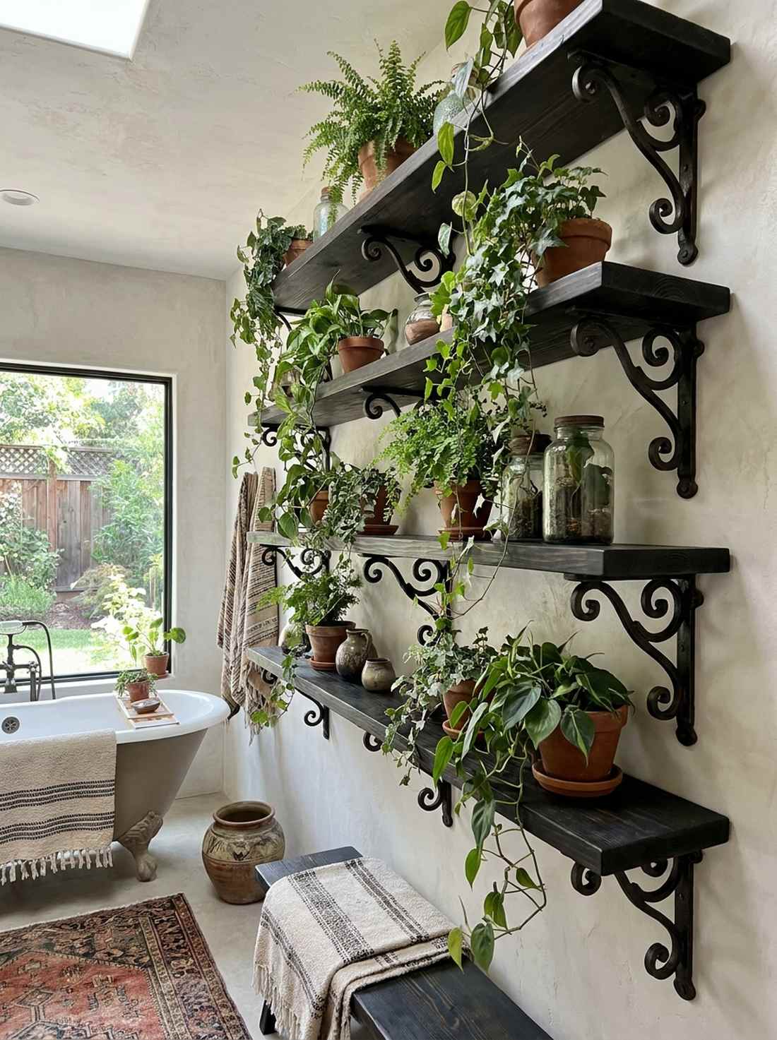 wrought iron wall shelf