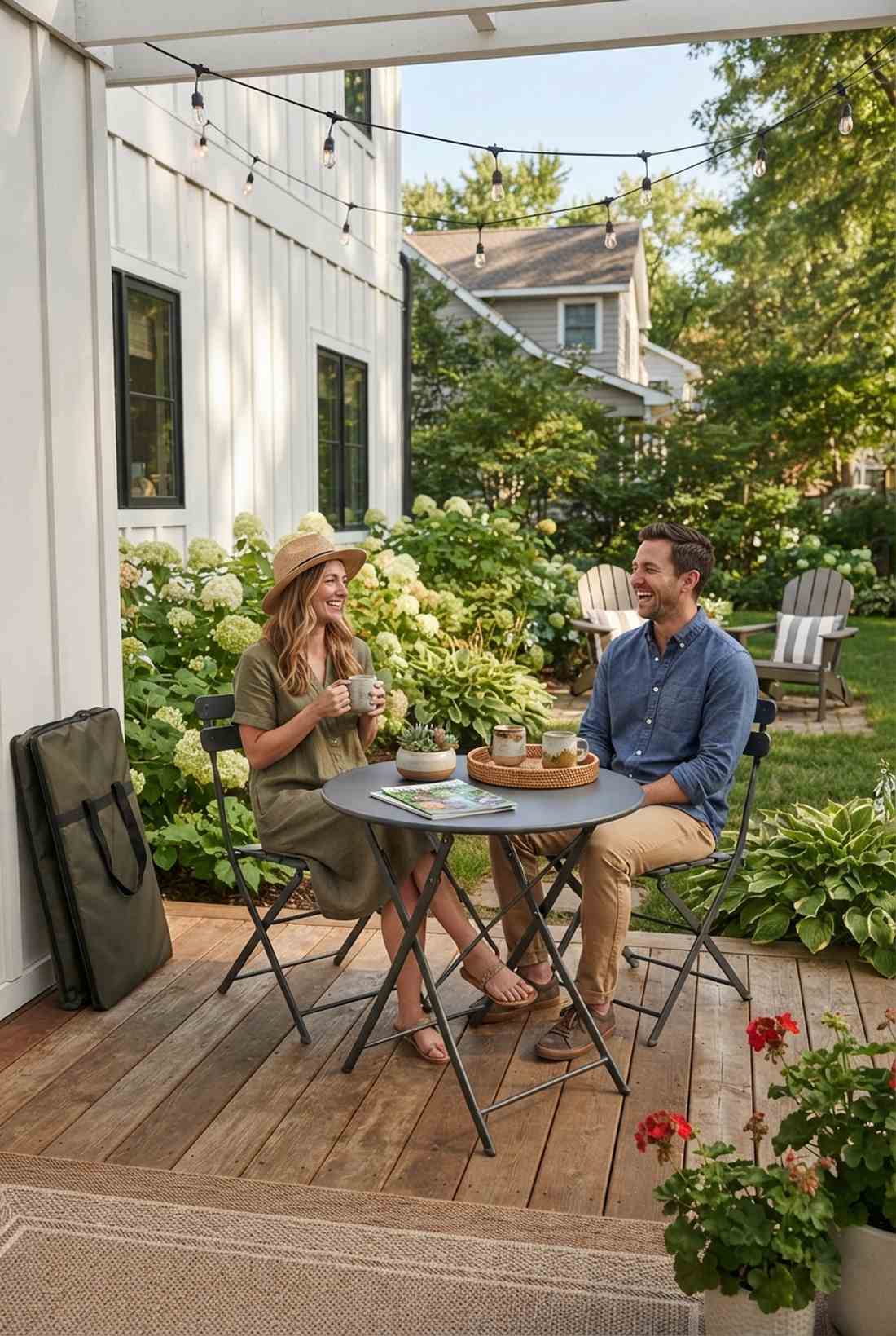 accordion folding bistro set