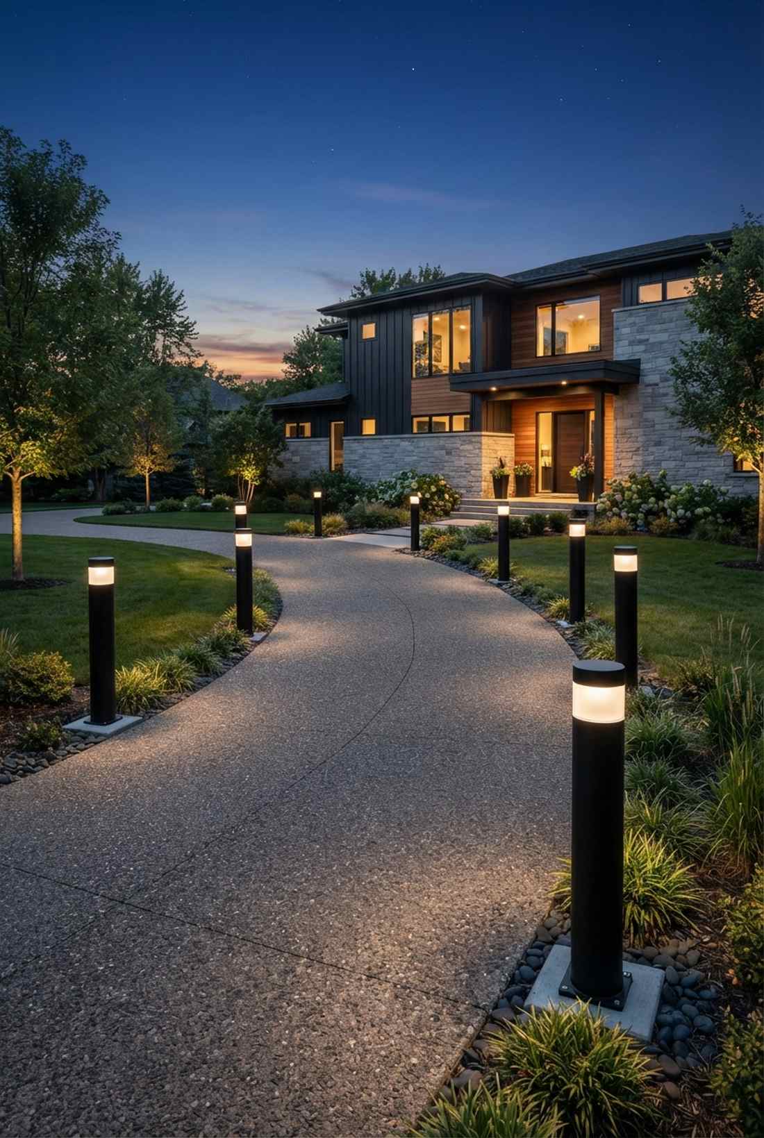 black bollard lights