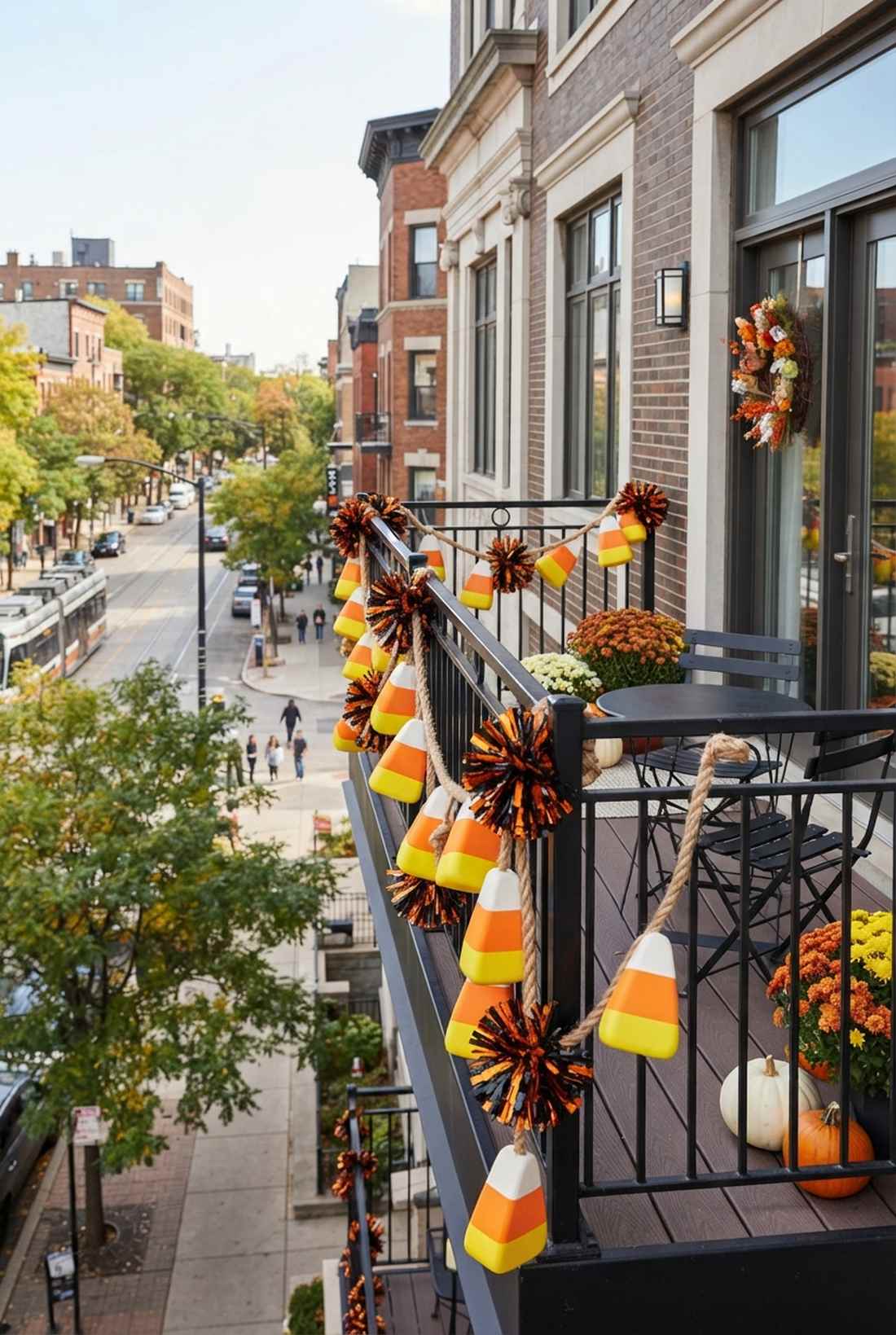 candy corn garland cascade