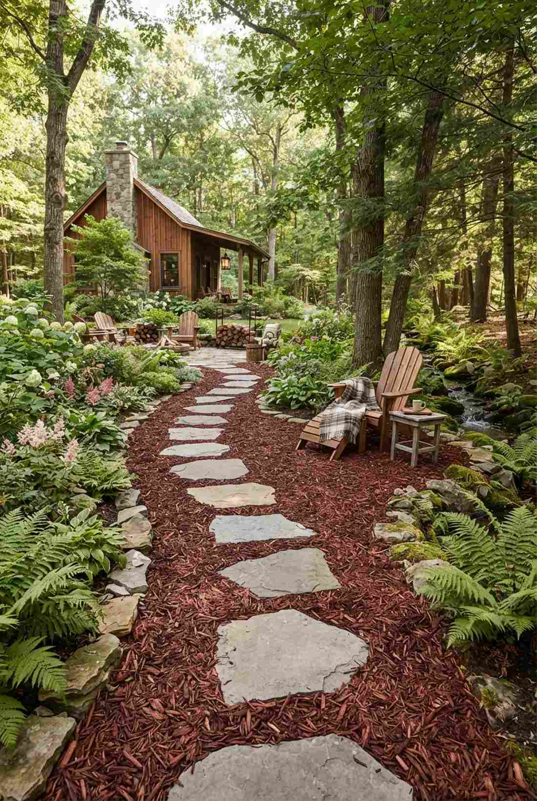cedar mulch pathway