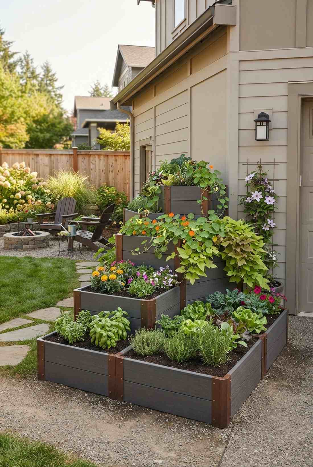 circular tiered garden bed