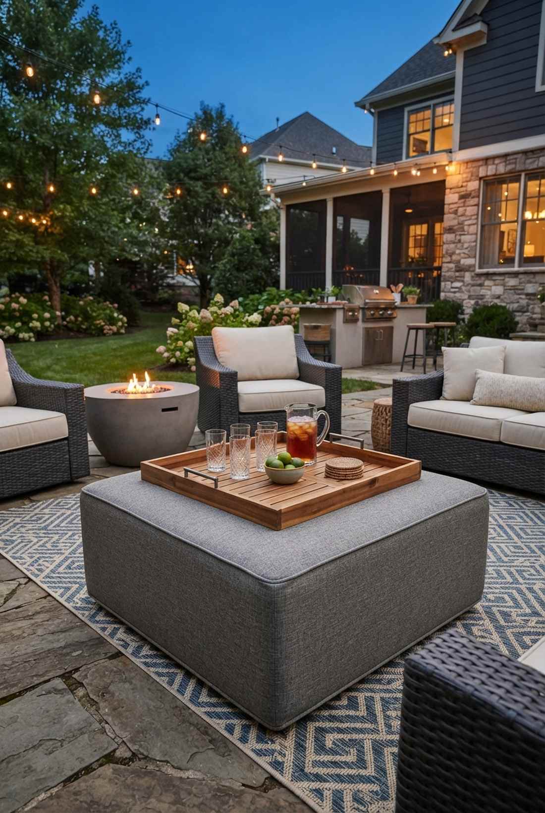 coffee table ottomans with trays