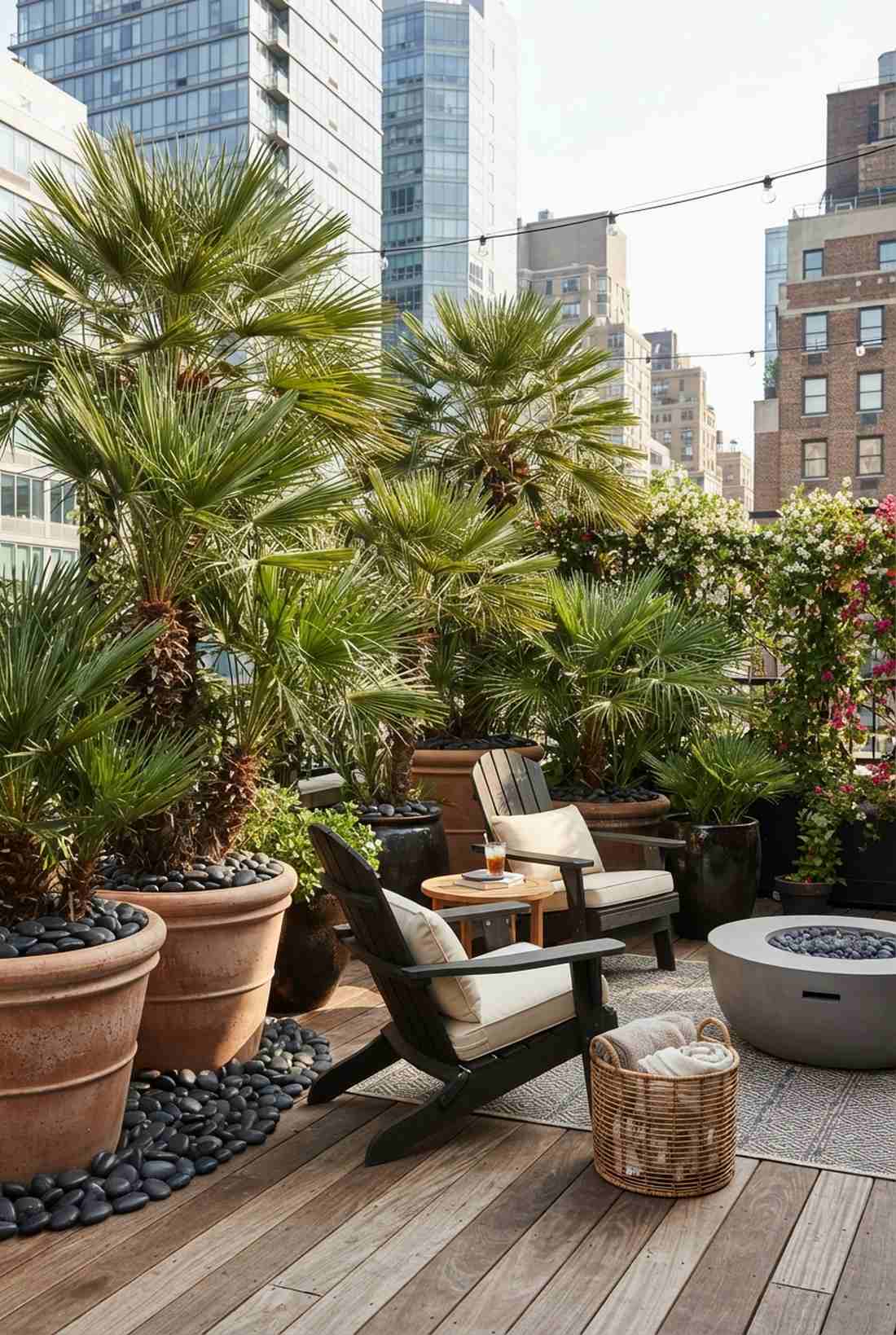 dwarf palm clusters for mediterranean ambiance