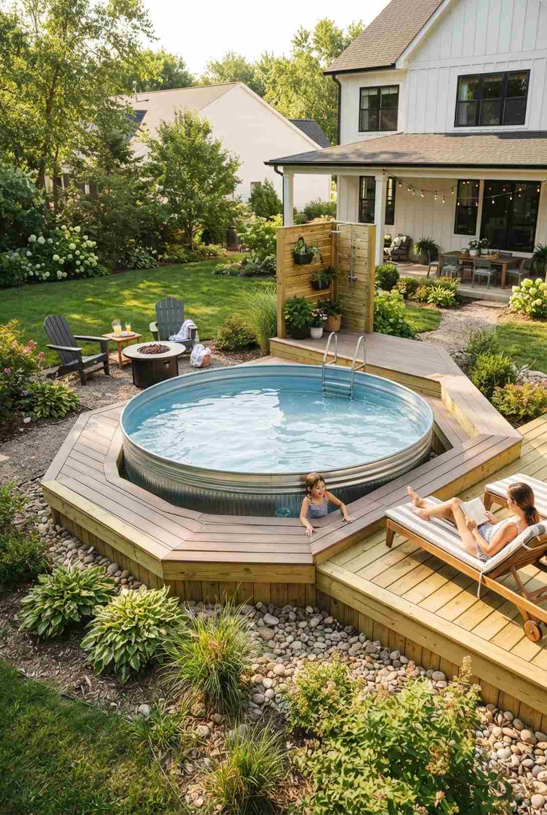 galvanized steel tank pool with vinyl liner