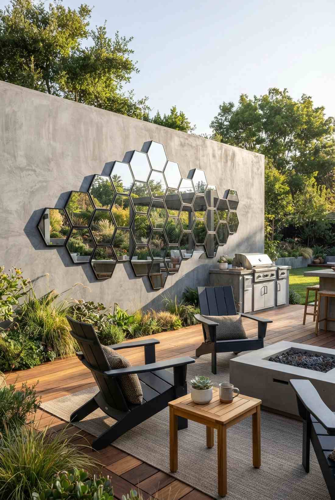 geometric hexagon mirror cluster