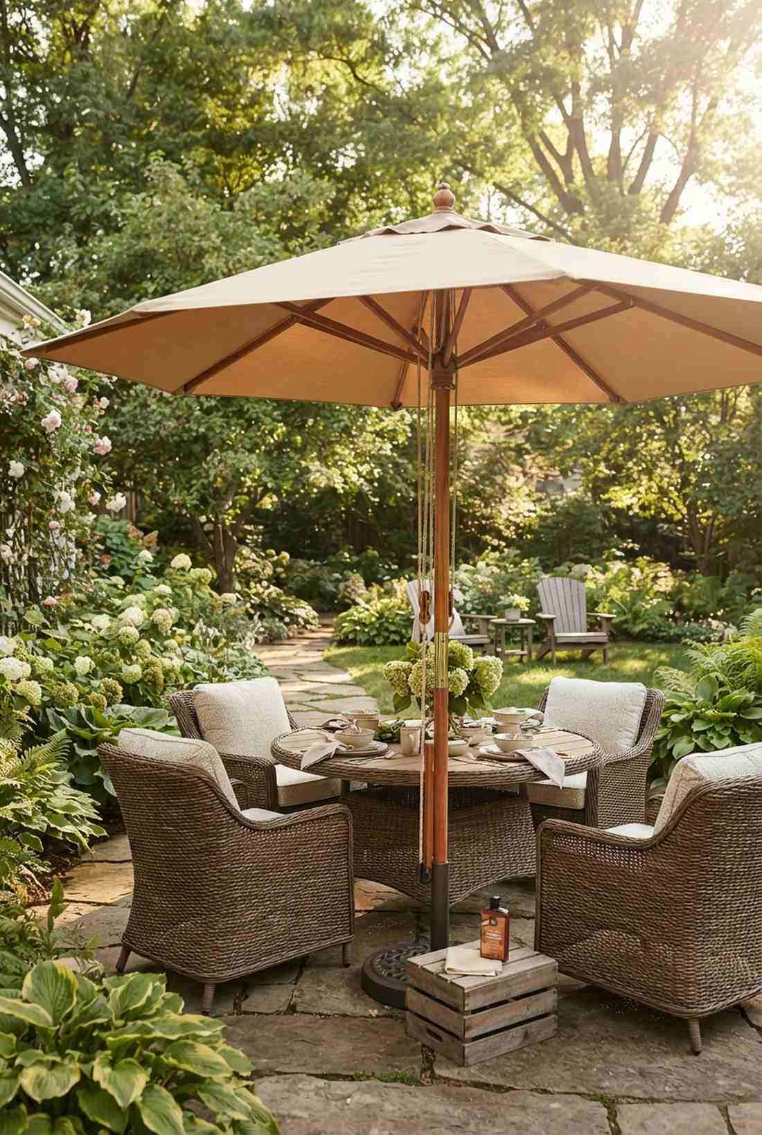 hardwood frame market umbrella