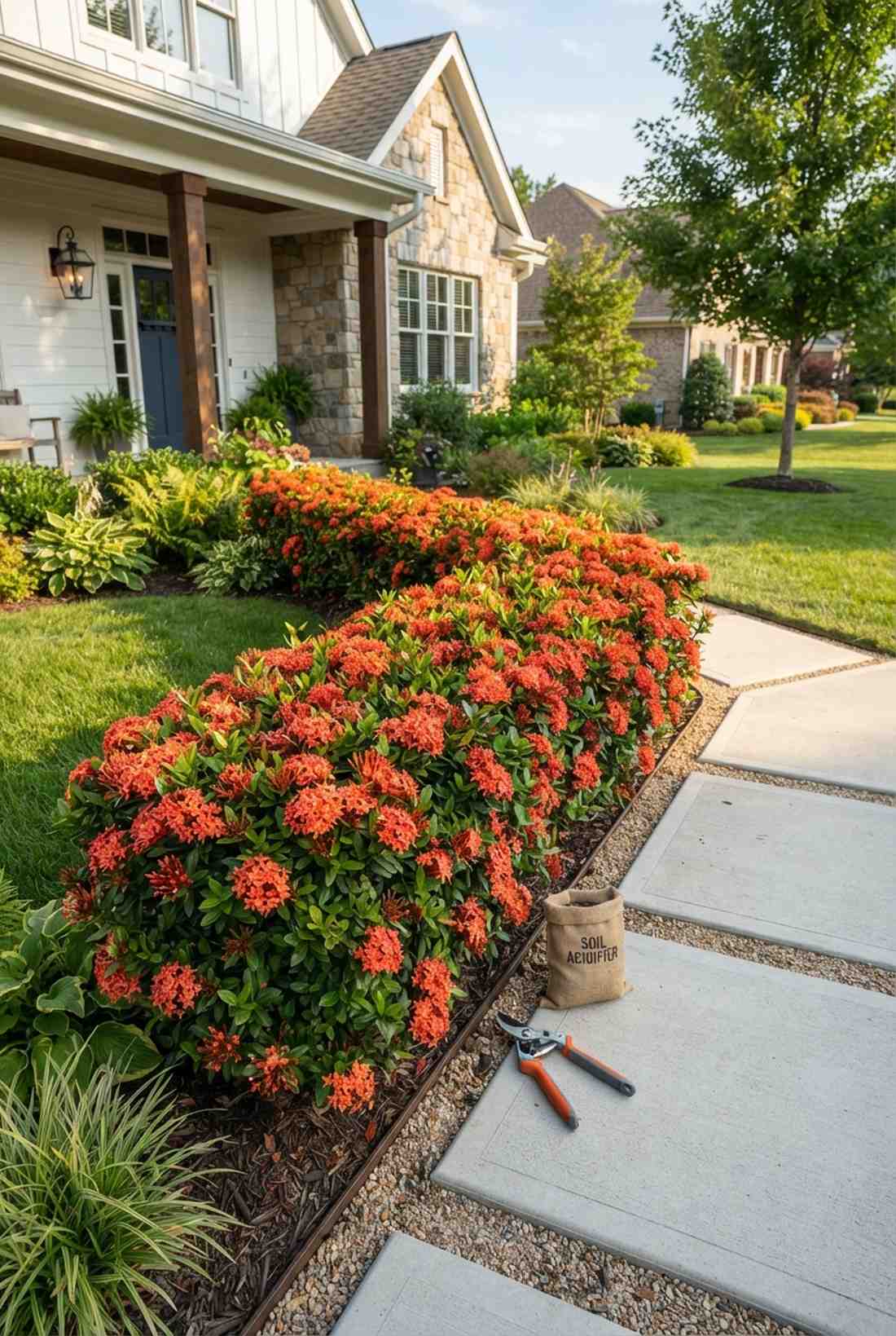 ixora orange flame