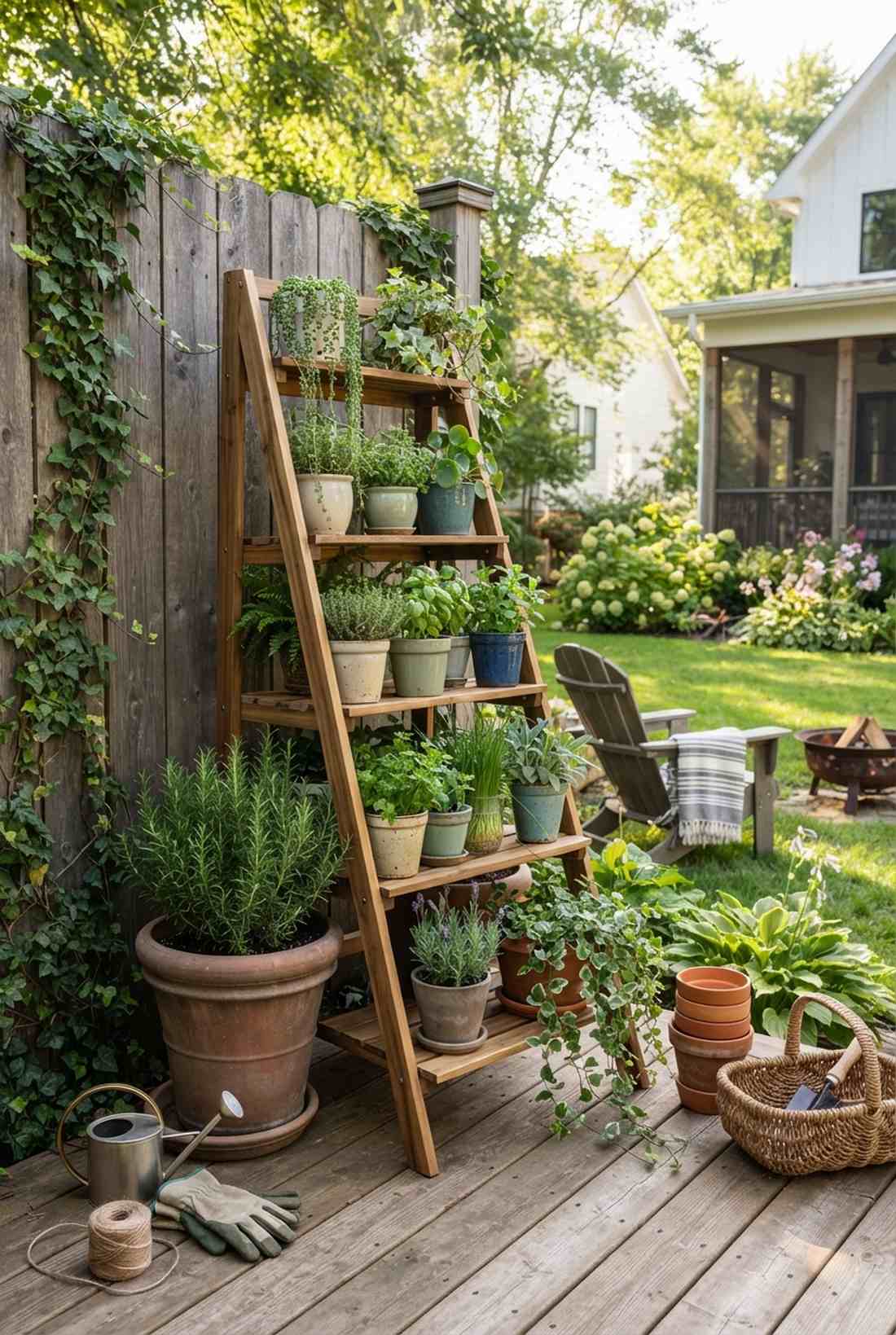 ladder shelf garden