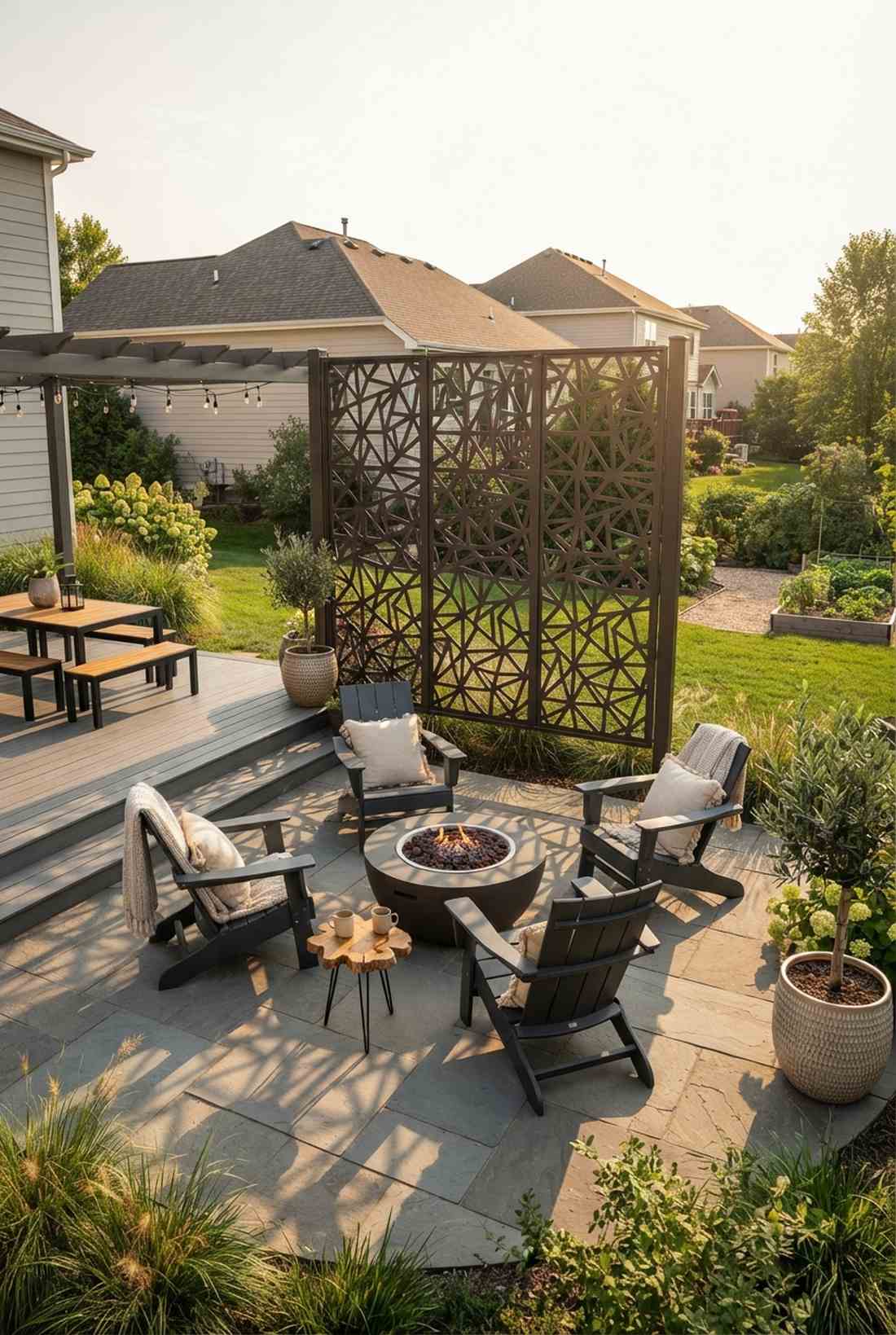 metal geometric panel screen